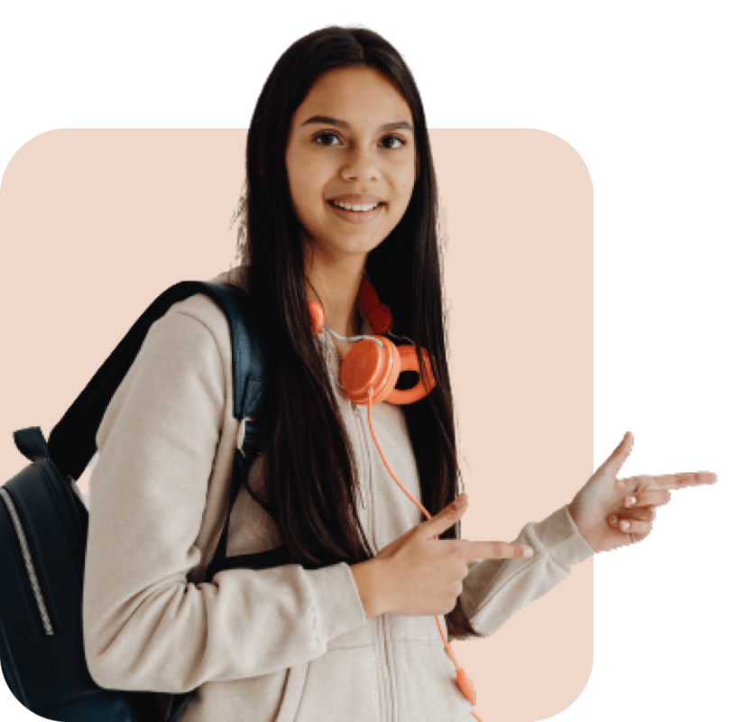 Student smiling with backpack